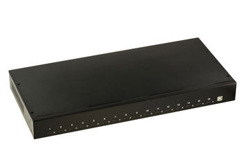 Station de charge industrielle rackable 44cm 16 ports USB type C puissance maximale 200W, alimentation 5V 2.1A par port
