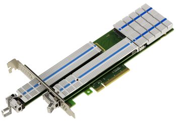 Carte contrôleur PCIe 3.0 x8 pour 2 SSD M.2 NVMe M Key HARWARE RAID 0 1, JBOD avec RACKS tiroirs extractibles et Hotplug