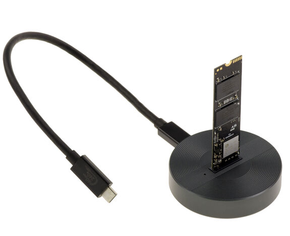 Dock aluminium liaison USB4 ou Thunderbolt 40G pour SSD M2 NGFF NVMe avec cordon haute vitesse