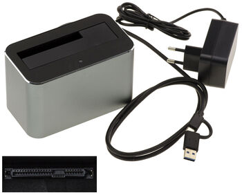 Docking Station USB 3.0 5G pour disque SAS 2.5 ou 3.5 avec connecteur SFF-8482, inteface USB A ou C, alimentation 12V 3A