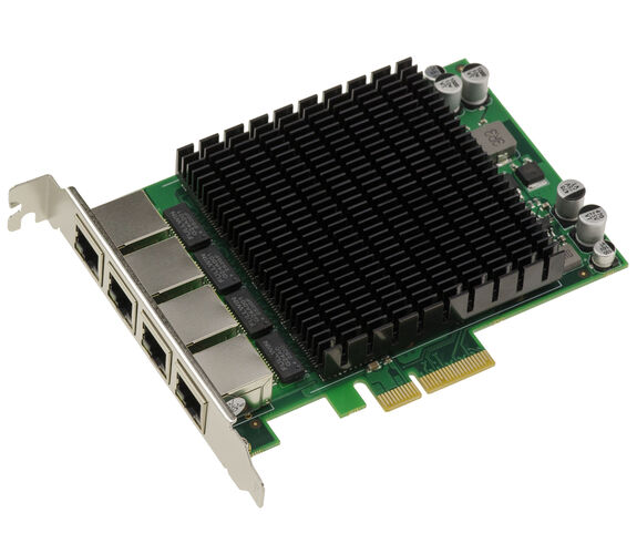 Plx Intel Ct. réseau PCIe x4 INDUSTRIELLE 4 prts RJ45 LAN GIGABIT ETHERNET INTEL ...