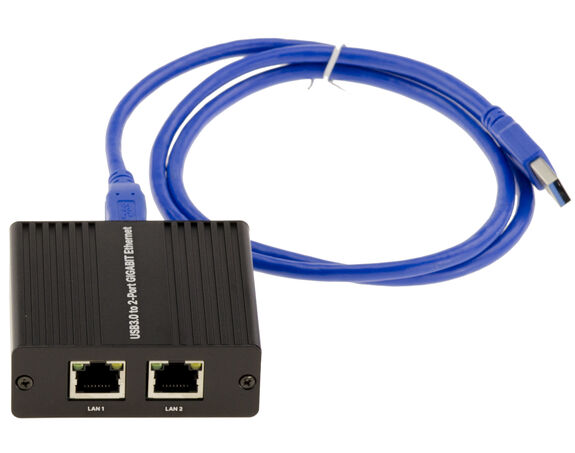 Cordon USB 3.0 vers 2 ports RJ45 LAN GIGABIT ETHERNET 10 100 1000 avec double Chipset ASIX AX88179