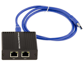 Cordon USB 3.0 vers 2 ports RJ45 LAN GIGABIT ETHERNET 10 100 1000 avec double Chipset ASIX AX88179