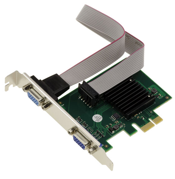 1080p dual-port VGA graphics card on PCIe x1 port with Silicon Motion SM750 chipset