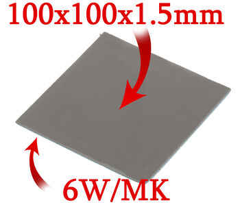 Pad thermique a découper, conductivité 6W et épaisseur 1.5mm 10x10cm
