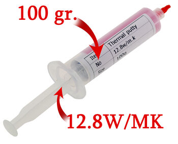 Pâte thermique en gel, tube de 100g, coloris rose 12.8w/m.k