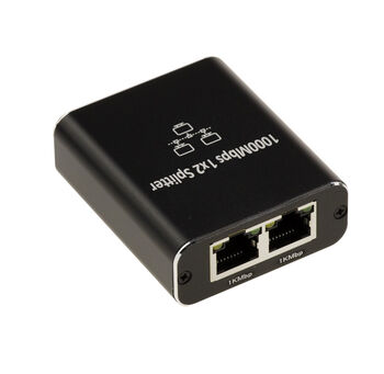 1-port to 2-port Gigabit Ethernet splitter for connecting two devices to a single Ethernet port