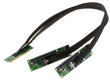 PCIe Gen 4.0 x16 to 2-Port x8 Splitter Extension Cable, 32 GB/s throughput in Gen4