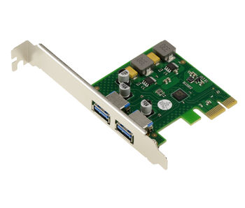 Carte contrôleur PCIe x1 2 ports USB 3.0 5G type A, autoalimentée, sortie 5V 3A par port, support UASP, chipset FRESCO LOGIC FL1100