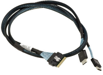 PCIe 4.0 cable with Slim SAS SFF-8654 8i 74-pin connectors to 2x SFF-8611 SFF-8612 Oculink, length 80cm