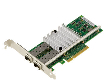 Intel 82599ES 10GbE PCIe x8 Network Controller Card with 2 SFP+ Ports (SR/LR/DAC) and Intel VT-c Virtualization, IPsec/LinkSec Support