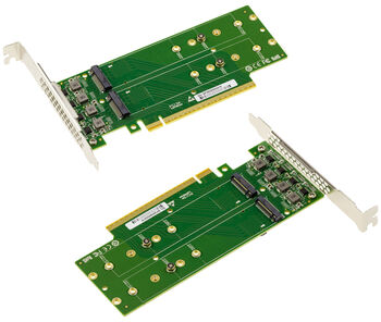 Carte contrôleur PCIe Gen 5.0 x16 pour 4 SSD M.2 NVMe M Key double face, support 128Gbps/s par SSD