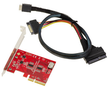 Carte Contrôleur Redriver PCIe Gen 4.0 x4 vers Oculink SFF-8612 SFF-8611 avec cordon pour montage SSD U2 NVMe SFF-8639