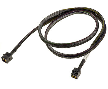 Slim SAS SFF-8643 male-to-male cable, 1-meter length, with Amphenol connectors for SAS, NVMe, U2, PCIe connections...