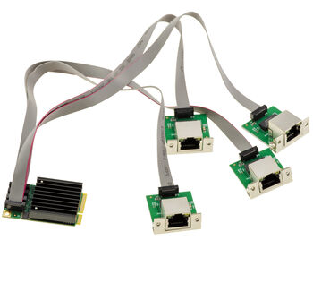 Carte contrôleur réseau Mini PCIe Intel I350-T4 4 Ports RJ45 Gigabit Ethernet 10/100/1000 Mbps Support IEEE 802.3ad VLAN 802.1Q PXE DPDK Jumbo Frame