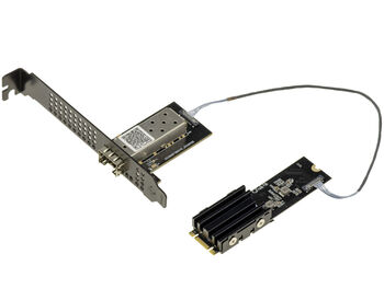 M.2 B+M Key to SFP+ 10GbE Network Controller Card with Realtek RTL8127ATF Low-Power Chipset, Supporting 1G and 10G Data Rates