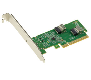 Carte contrôleur adaptateur PCIe 4.0 vers 2 ports Slim SAS SFF-8654 4i pour SSD NVMe M2 M3 U2 U3 ou plaques rapportées PCIe