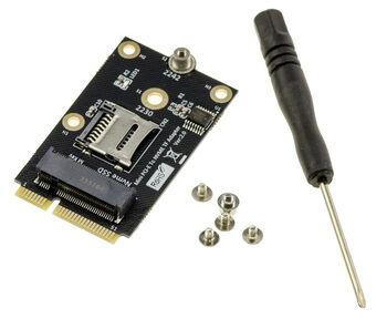 Carte contrôleur dual support Mini PCIe vers SSD M.2 NVMe 2230 ou 2242 et carte MicroSD TF