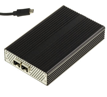 Adaptateur Réseau USB4 40Gbps ou Thunderbolt vers Double SFP28 25GbE, Chipset Mellanox X4 Compatible 10G 25G