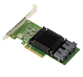 Carte Contrôleur PCIe 3.0 x8 pour 4 SSD U.2 NVMe, RAID 0/1 et JBOD, Chipset Marvell 88NR2241, 64Gbps, Hot Swap, High Low Profile