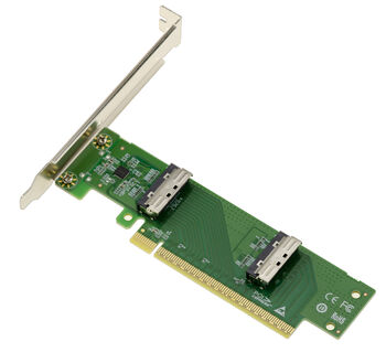 Carte contrôleur adaptateur PCIe 5.0 vers 2 ports MCIO 8i pour SSD NVMe M2 M3 U2 U3 ou plaques rapportées PCIe pour GPU