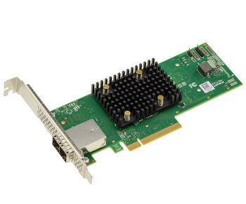 PCIe 4.0 x8-Controller-Karte mit drei Betriebsmodi (SAS, SATA, NVMe) und 8 internen Anschlüssen, Modell 9500-8i, mit SFF-8654-Anschluss