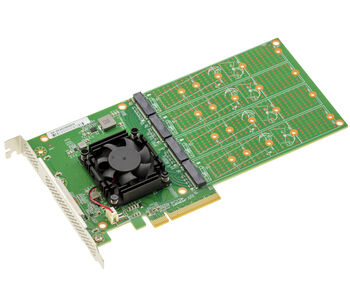 PCIe 4.0 x8-Switch-Controller-Karte für 4 M.2-NVMe-SSD-Laufwerke (M-Key), IX8024-Chipsatz, Bandbreite 128 Gbit/s