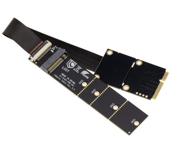 Adaptateur M2 M Key vers miniPCIe avec nappe blindée EMI 15cm support M2 adaptable 2230 2242 2260 2280
