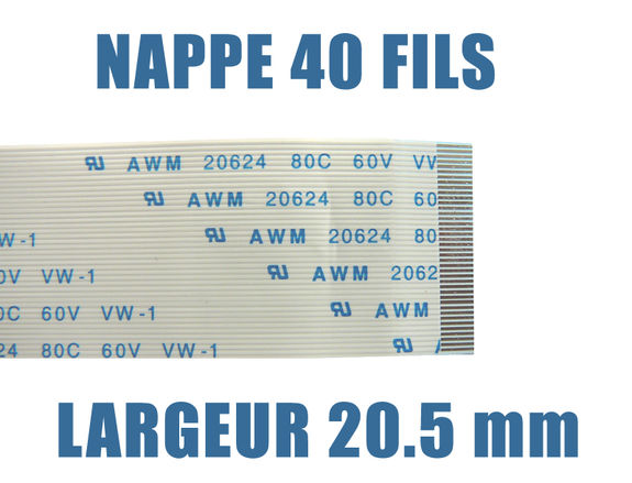 ZIF FPC mat - 40 PINS - PAS 0.5MM - LENGTH 250mm Connectors on the same side of the mat