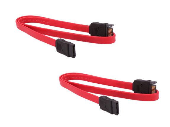 Set of 2 50cm SATA DATA extension cables - SATA Male 7-pin to SATA Female 7-pin