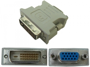 DVI MALE (DVI-D 24+1) / VGA FEMALE (SUB 15) adapter - FOR DIGITAL VGA ONLY