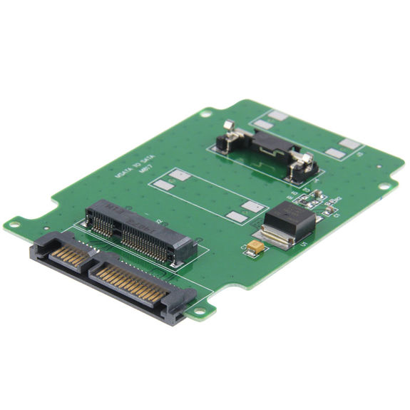 mSATA to SATA 3.0 adapter for mini PCIe "mSATA" SSDs (Intel, Samsung, Toshiba)