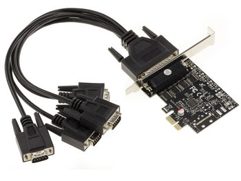 Scheda Controller Seriale Octopus 4 Porte RS232 PCI Express - Chipset ASIX MOSCHIP 99100 Per PC Desktop