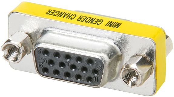 15-pin female to 15-pin female VGA adapter (Gender Changer HD15 F/F * VGA SVGA Low Profile)