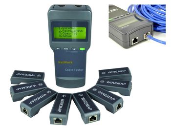 Testeur Réseau RJ45 - Grand écran LCD,  Shéma de cablage, Localisation du défaut sur Le Cable Depuis Son Origine - avec 8 Satellites