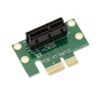 Riser PCI Express PCIe 1x - Type 90° For horizontal placement of a PCI Express card For horizontal placement of a PCI Express card