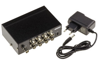 SPLITTER BNC 8 PORTS - Duplicates the video stream from a BNC source to 8 simultaneous outputs
