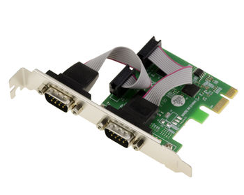 PCI Express (PCIe) Serial RS232 2 Port Controller Board - ASIX 99100 chipset - LOW and HIGH PROFILE brackets