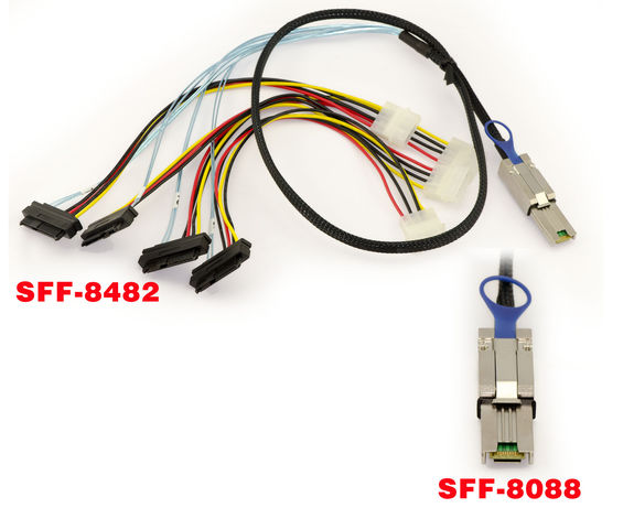 SAS MiniSAS SFF-8088 to SFF-8482 cable Length 100cm Length 100cm