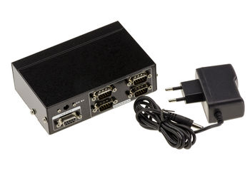 SPLITTER Serial RS232 / 1 to 4 COM PORTS - Duplicates an RS-232 signal into 4 identical signals