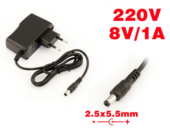 External power supply AC DC - 220V to 8V 1A To replace 8V - 0.5A 0.75A 1A To replace 8V - 0.5A/0.75A/1A