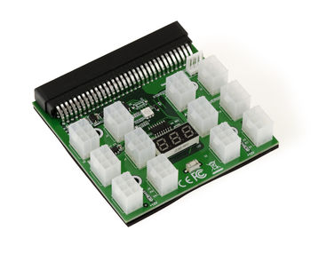 1200w 750w Breakout Board for HP Power Supply - 12 P6 connectors - Voltage display - with synchronization Second Power Supply