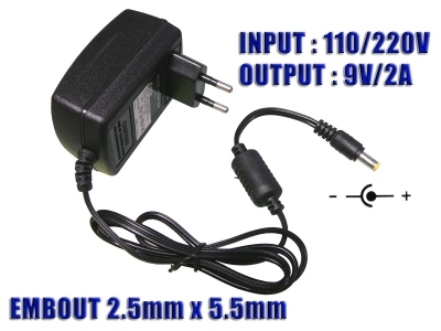 External power supply AC DC - 220V to 9V 2A