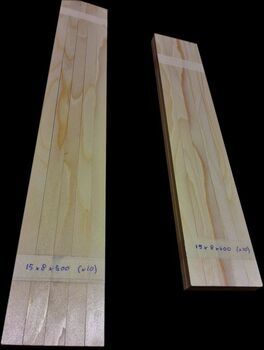 barrages guitares  épicéa  400 x 15 x 6 ou 8 mm.