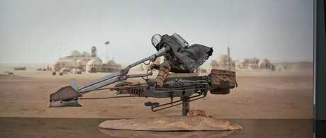 Star Wars: The Mandalorian statuette Premier Collection 1/7 Din Djarin on Speeder Bike GENTLE GIANT