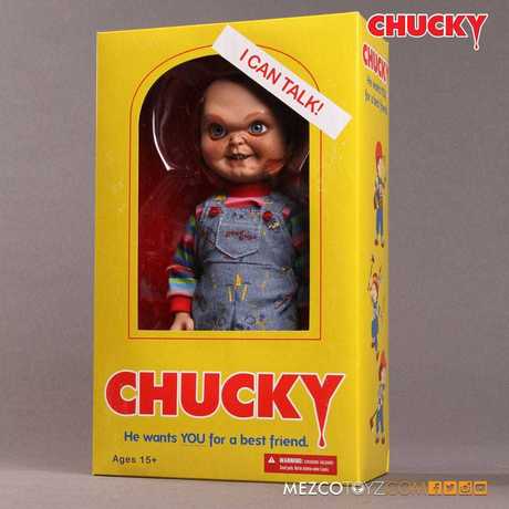 Chucky Jeu d´enfant poupée sonore Sneering Chucky 38cm Mezco