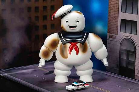 SOS Fantômes - Ghostbusters Ecto-1 Stay Puft diorama Nano Scene JADA