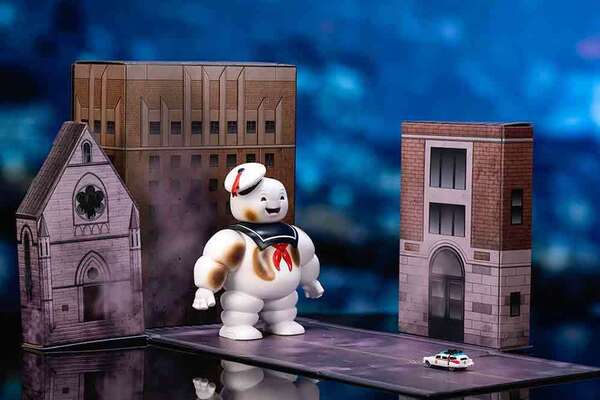 SOS Fantômes - Ghostbusters Ecto-1 Stay Puft diorama Nano Scene JADA