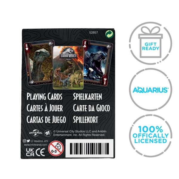 Jurassic world  playing cards jeu de cartes AQUARIUS