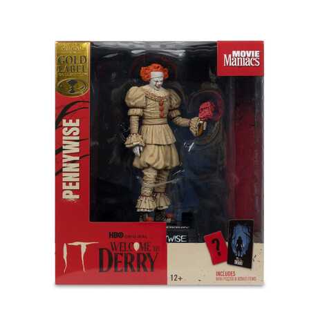 Welcome to Derry statuette PVC Movie Maniacs Pennywise (Flashback) Gold Label McFarlane Toys